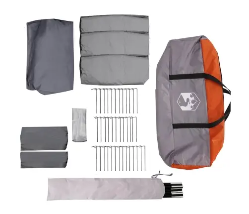 Ģimenes Telts Ar Jumtu Pelēka Un Oranža 760 X 645 X 230 Cm Vidaxl