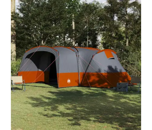 Ģimenes Telts Ar Jumtu Pelēka Un Oranža 760 X 645 X 230 Cm Vidaxl
