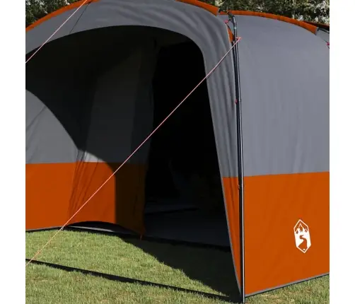 Ģimenes Telts Ar Jumtu Pelēka Un Oranža 760 X 645 X 230 Cm Vidaxl