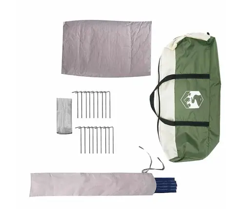 Tīpis Telts Ar Jumtu Zaļš Un Balts 490 X 410 X 210 Cm Vidaxl