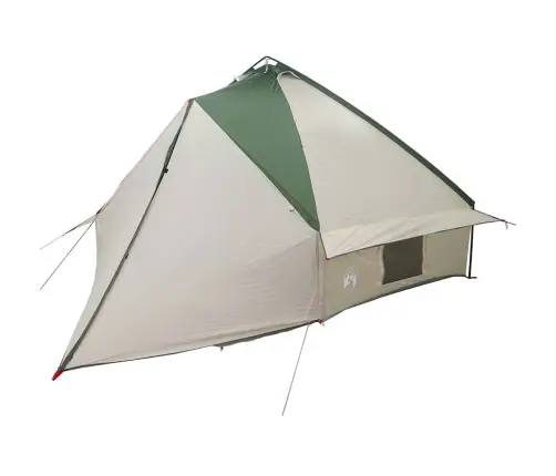 Tīpis Telts Ar Jumtu Zaļš Un Balts 490 X 410 X 210 Cm Vidaxl