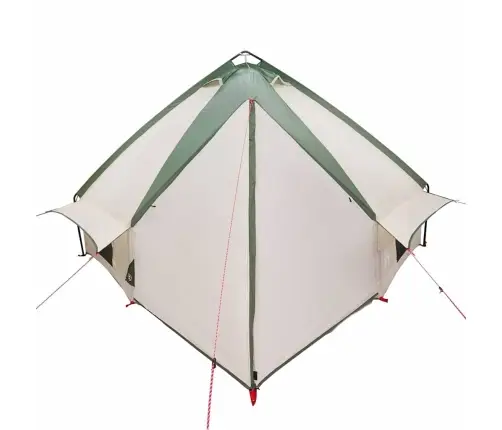 Tīpis Telts Ar Jumtu Zaļš Un Balts 490 X 410 X 210 Cm Vidaxl