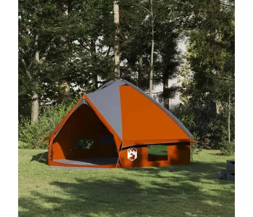 Teepee Palapinė Su Stogu Pilka Ir Oranžinė 490 X 410 X 210 Cm