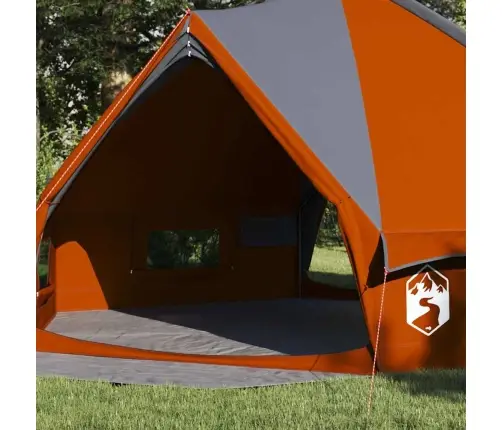 Teepee Palapinė Su Stogu Pilka Ir Oranžinė 490 X 410 X 210 Cm