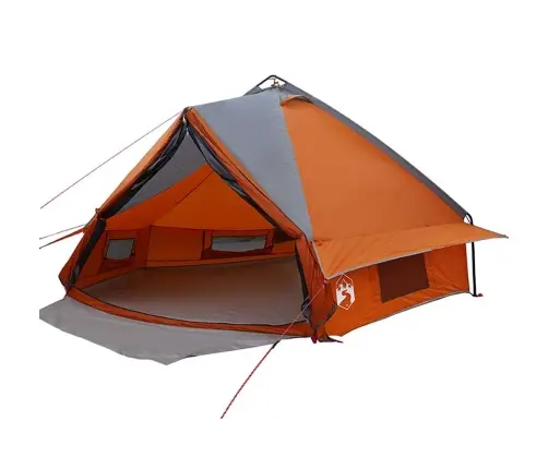 Teepee Palapinė Su Stogu Pilka Ir Oranžinė 490 X 410 X 210 Cm