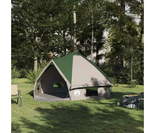 Tīpis Telts Ar Jumtu Zaļš Un Balts 490 X 410 X 210 Cm Vidaxl