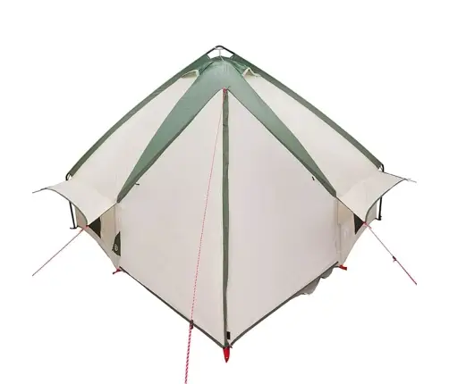Tīpis Telts Ar Jumtu Zaļš Un Balts 490 X 410 X 210 Cm Vidaxl