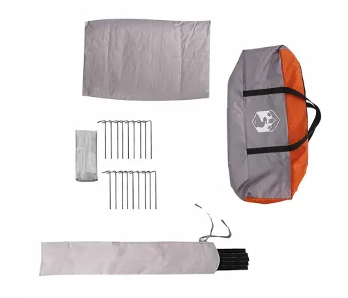 Teepee Palapinė Su Stogu Pilka Ir Oranžinė 490 X 410 X 210 Cm