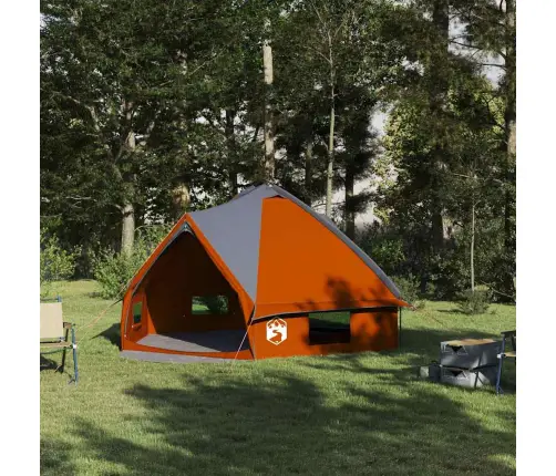 Teepee Palapinė Su Stogu Pilka Ir Oranžinė 490 X 410 X 210 Cm