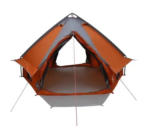 Teepee Palapinė Su Stogu Pilka Ir Oranžinė 490 X 410 X 210 Cm