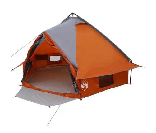 Teepee Palapinė Su Stogu Pilka Ir Oranžinė 490 X 410 X 210 Cm