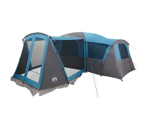 Ģimenes Telts Ar Jumtu Zila Un Pelēka 745 X 700 X 217 Cm Vidaxl