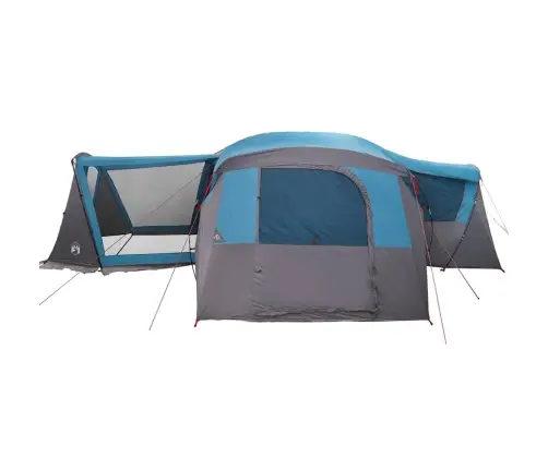 Ģimenes Telts Ar Jumtu Zila Un Pelēka 745 X 700 X 217 Cm Vidaxl