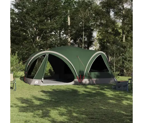 Šeimos Palapinė Su Stogu Žalia Ir Pilka 460 X 430 X 214 Cm
