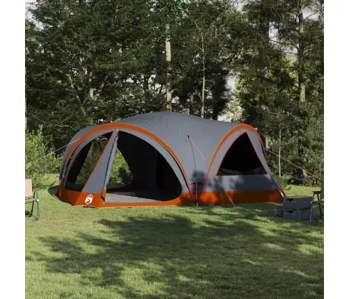 Ģimenes Telts Ar Jumtu Pelēka Un Oranža 460 X 430 X 214 Cm Vidaxl