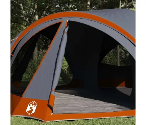 Ģimenes Telts Ar Jumtu Pelēka Un Oranža 460 X 430 X 214 Cm Vidaxl