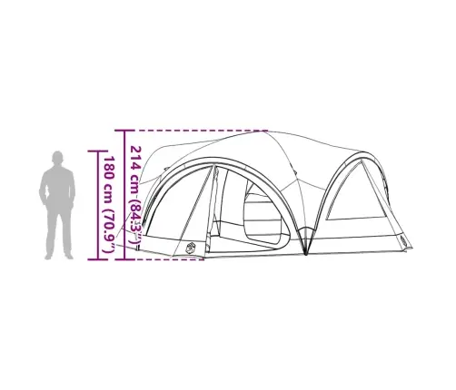 Ģimenes Telts Ar Jumtu Pelēka Un Oranža 460 X 430 X 214 Cm Vidaxl