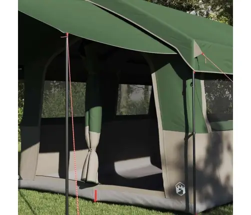 Ģimenes Telts Ar Jumtu Zaļš Un Balts 324 X 255 X 230 Cm Vidaxl