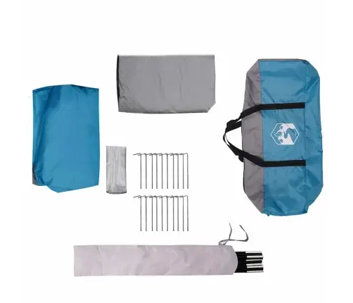 Ģimenes Telts Ar Jumtu Zila Un Pelēka 324 X 255 X 230 Cm Vidaxl