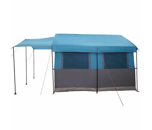 Ģimenes Telts Ar Jumtu Zila Un Pelēka 324 X 255 X 230 Cm Vidaxl