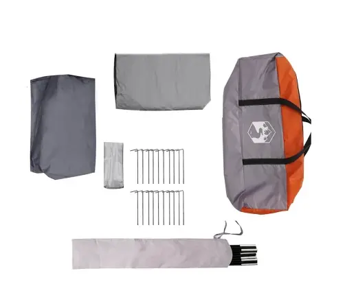 Ģimenes Telts Ar Jumtu Pelēka Un Oranža 324 X 255 X 230 Cm Vidaxl