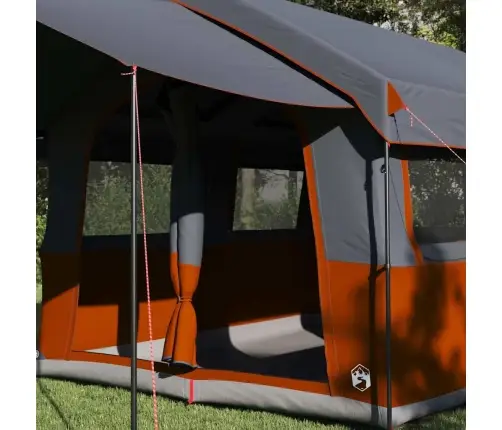 Ģimenes Telts Ar Jumtu Pelēka Un Oranža 324 X 255 X 230 Cm Vidaxl