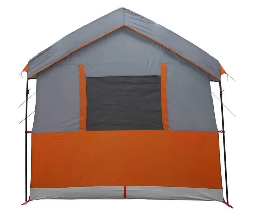 Ģimenes Telts Ar Jumtu Pelēka Un Oranža 324 X 255 X 230 Cm Vidaxl