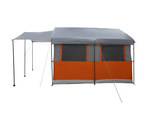 Ģimenes Telts Ar Jumtu Pelēka Un Oranža 324 X 255 X 230 Cm Vidaxl