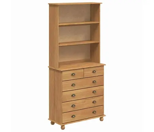 Vitrīna “Askim” Medus Brūna 91X40X199.5 Cm Ciets Koks Vidaxl