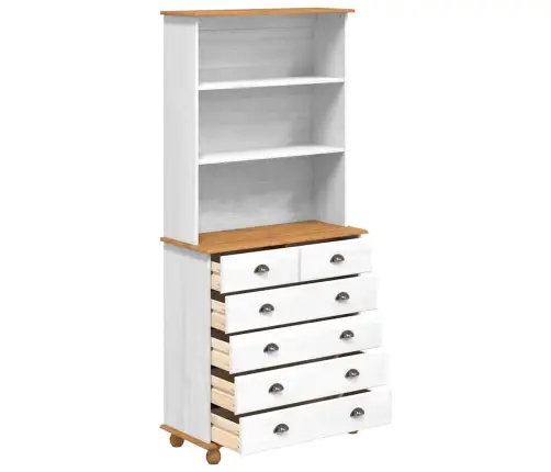 Skapītis “Askim” Balts 91X40X199.5 Cm Masīvkoka Priedes Vidaxl