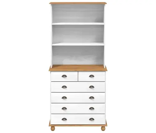 Skapītis “Askim” Balts 91X40X199.5 Cm Masīvkoka Priedes Vidaxl