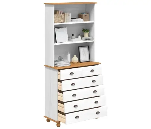 Skapītis “Askim” Balts 91X40X199.5 Cm Masīvkoka Priedes Vidaxl