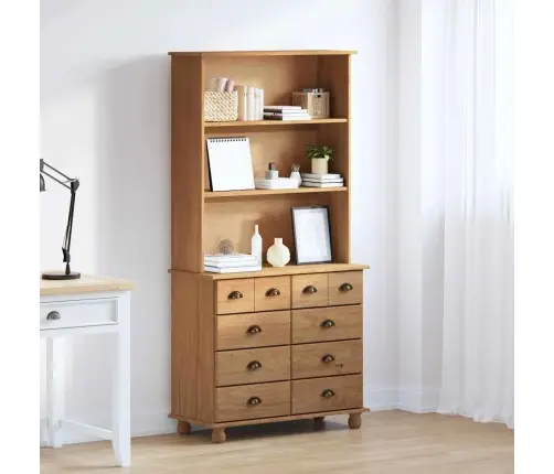 Hučs Askimmedus Brūns 91X40X183 Cm Masīvkoks Priede Vidaxl