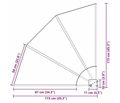 Balkona Privātuma Ekrāns Melna 115 X 115 Cm Audums Vidaxl