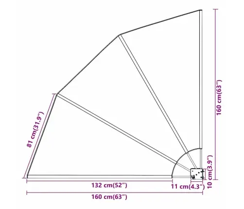 Balkona Privātuma Ekrāns Melna 160 X 160 Cm Audums Vidaxl