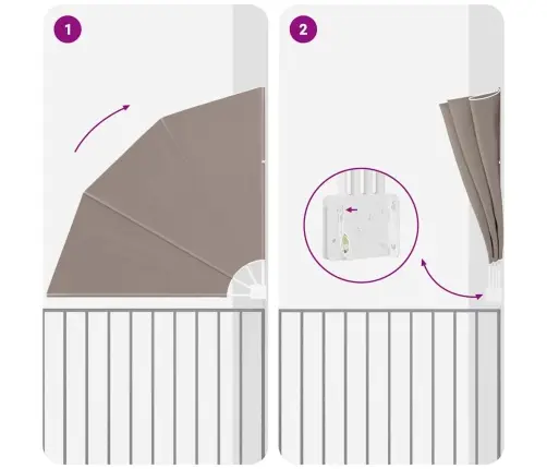 Balkona Privātuma Ekrāns Pelēkbrūna 160 X 160 Cm Audums Vidaxl