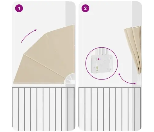 Balkona Privātuma Ekrāns Bēša 140 X 140 Cm Audums Vidaxl