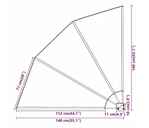 Balkona Privātuma Ekrāns Melna 140 X 140 Cm Audums Vidaxl