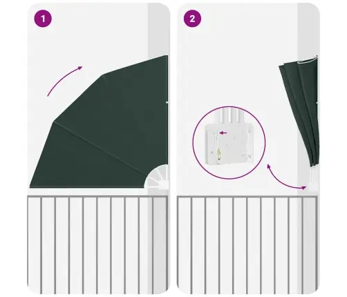 Balkona Privātuma Ekrāns Tumši Zaļa 140 X 140 Cm Audums Vidaxl