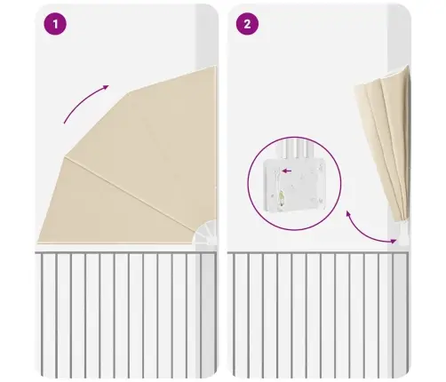 Balkona Privātuma Ekrāns Bēša 210 X 210 Cm Audums Vidaxl