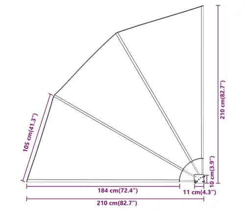 Balkona Privātuma Ekrāns Bēša 210 X 210 Cm Audums Vidaxl