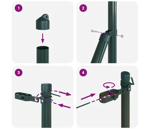 Žogu Stabu Komplekts 7 Pcs Zaļa Ø32Mm 160 Cm Metāls Vidaxl Žogu Stabu Komplekts 7 Pcs Zaļa Ø32Mm 160 Cm Metāls Vidaxl