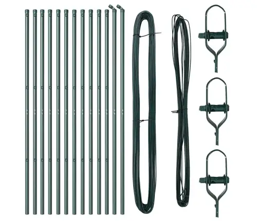 Tvorelių Stulpai 13 Pcs Žalia Ø32Mm 150 Cm