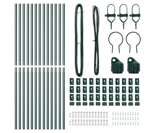 Tvorelių Stulpai 13 Pcs Žalia Ø32Mm 150 Cm