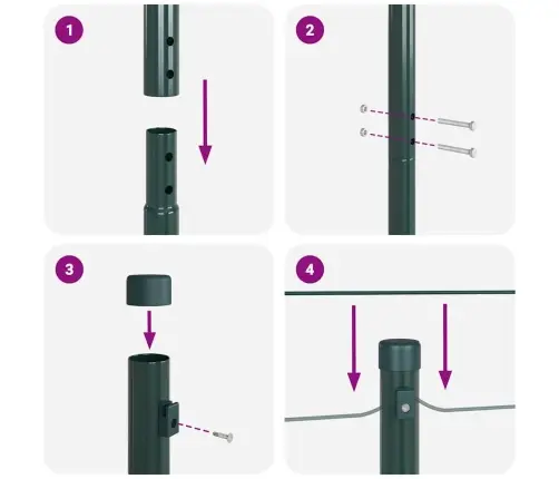 Tvorelių Stulpai 13 Pcs Žalia Ø32Mm 150 Cm