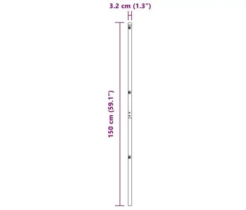 Tvorelių Stulpai 13 Pcs Žalia Ø32Mm 150 Cm