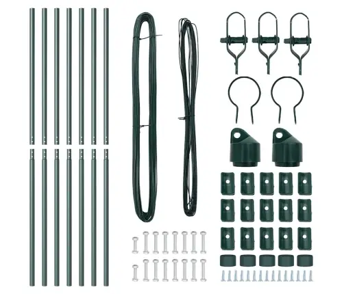 Žoga Stabu Komplekts 7 Pcs Zaļa Ø32Mm 160 Cm Tērauds Vidaxl
