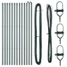 Žogu Stabu Komplekts 13 Pcs Zaļa Ø32Mm 160 Cm Metāls Vidaxl