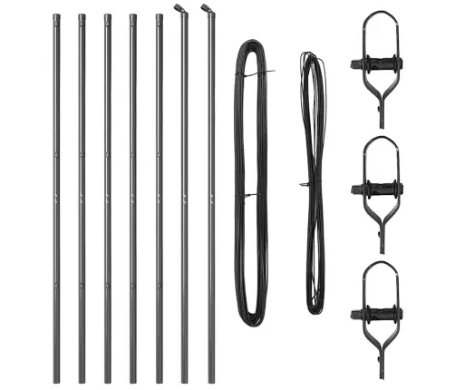 Žoga Stabu Komplekts 7 Pcs Pelēka Ø32Mm 150 Cm Metāls Vidaxl