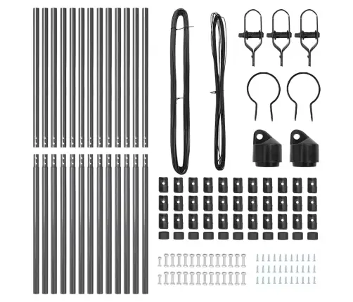 Žoga Stabu Komplekts 13 Pcs Pelēka Ø32Mm 160 Cm Vidaxl